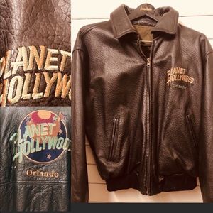 PreOwned Leather Planet Hollywood Bomber Jacket